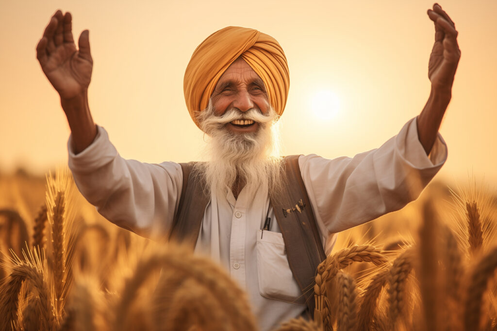 portrait indian man celebrating baisakhi festival